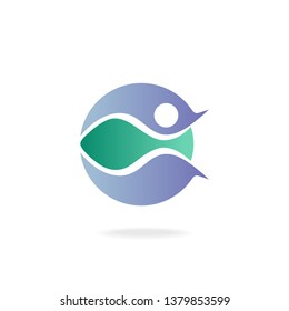 Abstract fishing logo/sign design. Vector image.