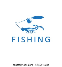abstract fishing lure with worm vector design template