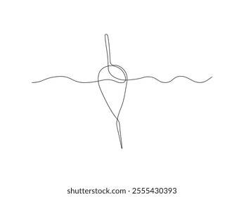 abstract fishing rod, continuous single line art drawing sketch, logo