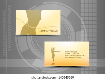 Abstract Fitness Business Card (set Template) - Vector