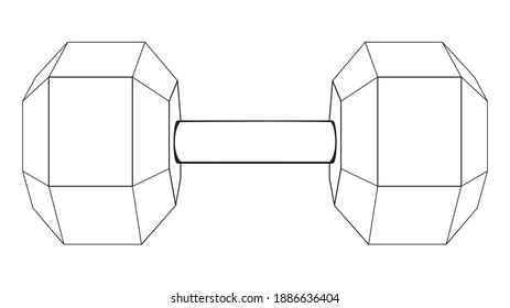 Abstract fitness club logo, dumbbells design illustration.