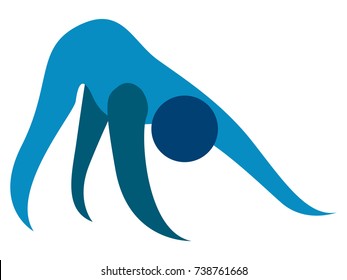 Abstract fitness icon isolated on white background, Vector illustration