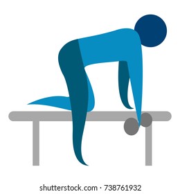 Abstract fitness icon isolated on white background, Vector illustration