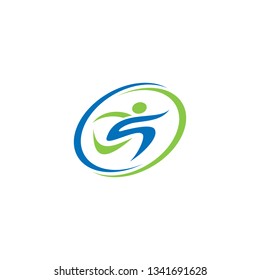 Abstract fitness logo , abstract active sport logo,elegant abstract active people logo