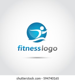 Abstract Fitness Logo Template. Vector Illustrator Eps.10