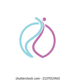 abstract fitness person logo design template