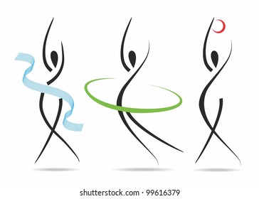 Abstract fitness silhouettes