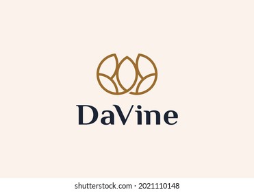 Abstract five leaf or leave icon vector logo template, elegant and luxury concept vector illustration
