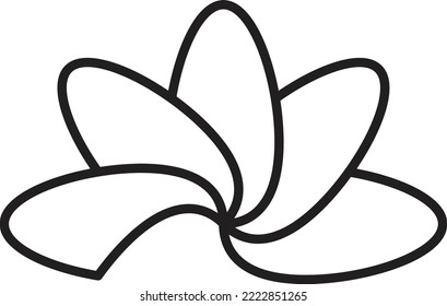 Resumen de la ilustración del logo de cinco flores pétalas en un estilo moderno y mínimo aislado en el fondo
