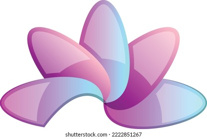 Resumen de la ilustración del logo de cinco flores pétalas en un estilo moderno y mínimo aislado en el fondo