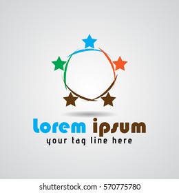 Abstract five star circle logo colorful. vector eps.10