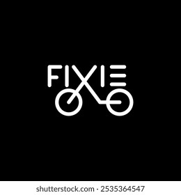 abstract fixie bike logo icon