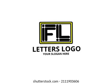 abstract fl lf l f initial letter logo vector