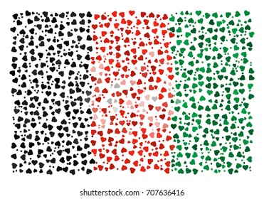 Abstract Flag Of Afghanistan Made Of Sparse Hearts