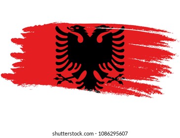 Abstract flag of Albania,grunge brush stroke background.