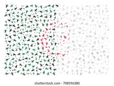 Abstract Flag Of Algeria Made Of Sparse Human Icons