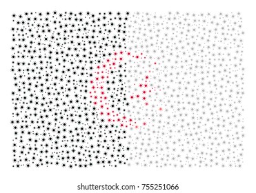 Abstract flag of Algeria made of sun icons