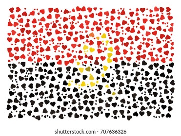 Abstract Flag Of Angola Made Of Sparse Hearts