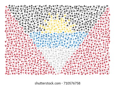 Abstract Flag Of Antigua And Barbuda Made of Sparse Cart Icons