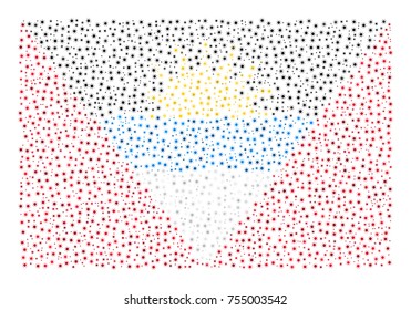 Abstract flag of Antigua And Barbuda made of sun icons