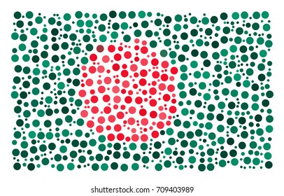 Abstract Flag Of Bangladesh Made Of Sparse Circle Icons