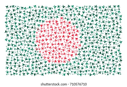 Abstract Flag Of Bangladesh Made of Sparse Cart Icons