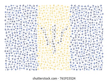 Abstract flag of Barbados made of arrows