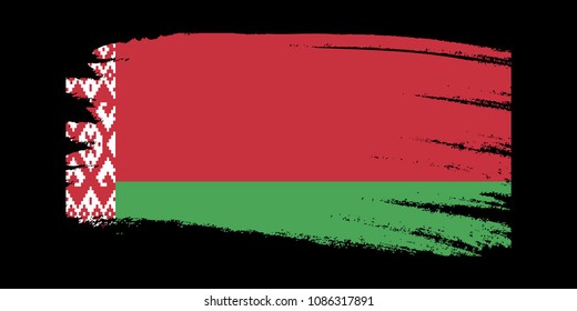 Abstract Flag of belarus in Grunge Brush Stroke. Vector Illustration
