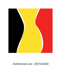 Abstrakte Flagge von Belgium. Vektorgrafik. Trikolon-Symbol
