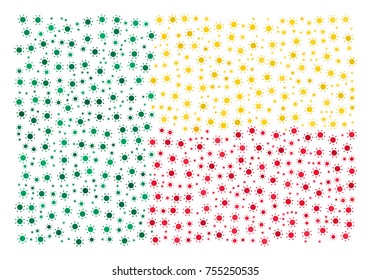 Abstract flag of Benin made of sun icons