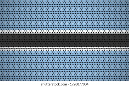 Abstract flag of Botswana made of circles. Batswana flag designed with colored dots giving it a modern and futuristic abstract look.