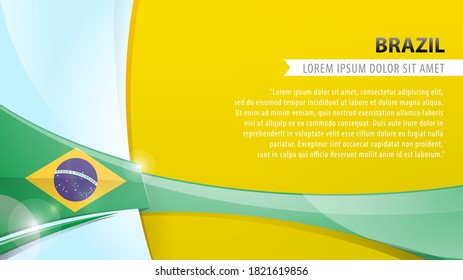 Abstract Flag of Brazil background, card layout design template, vector illustration.