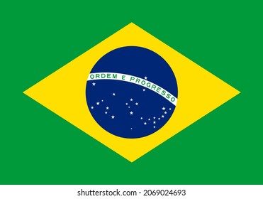 Abstract Flag of Brazil. Vector illustration.