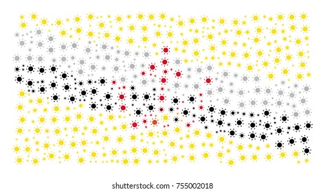 Abstract flag of Brunei made of sun icons