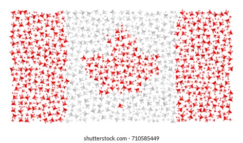 Abstract Flag Of Canada Made Of Sparse Cart Icons