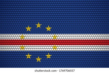 Abstract flag of Cape Verde made of circles. Cape Verdean flag designed with colored dots giving it a modern and futuristic abstract look.