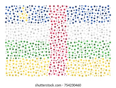 Abstract flag of The Central African Republic made of stars
