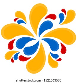 Abstrakte Flagge von Kolumbien. Farbiger Splash - Vektorgrafik
