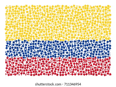 Abstract Flag Of Colombia Made of Rectangles