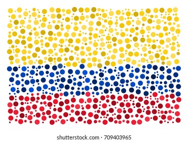 Abstract Flag Of Colombia Made Of Sparse Circle Icons