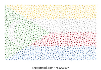 Abstract flag of The Comoros made of sun icons