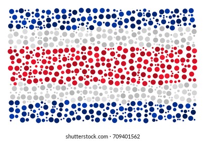 Abstract Flag Of Costa Rica Made Of Sparse Circle Icons