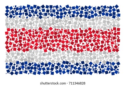 Abstract Flag Of Costa Rica Made of Rectangles