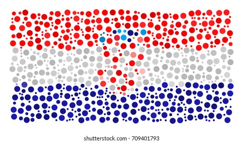 Abstract Flag Of Croatia Made Of Sparse Circle Icons
