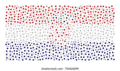 Abstract flag of Croatia made of stars