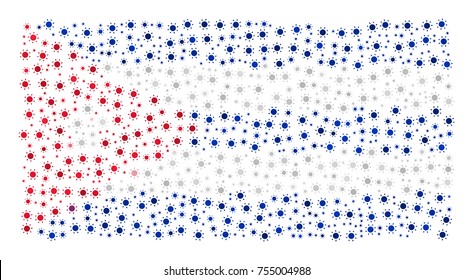 Abstract flag of Cuba made of sun icons