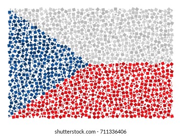 Abstract Flag Of The Czech Republic Made Of Rectangles