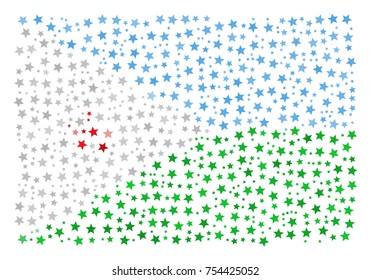 Abstract flag of Djibouti made of stars