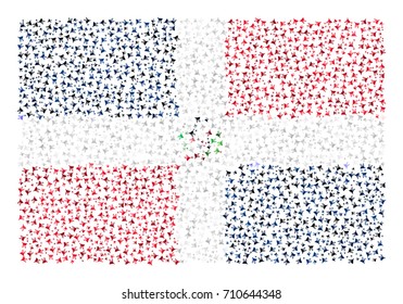 Abstract Flag Of The Dominican Republic Made Of Sparse Cart Icons