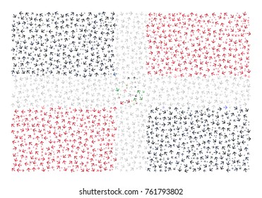 Abstract flag of The Dominican Republic made of arrows